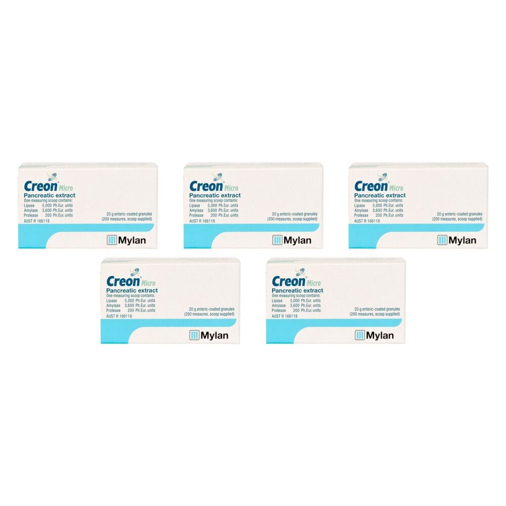 Creon Micro Pancreatic Enzyme Granules 20g Pack of 5