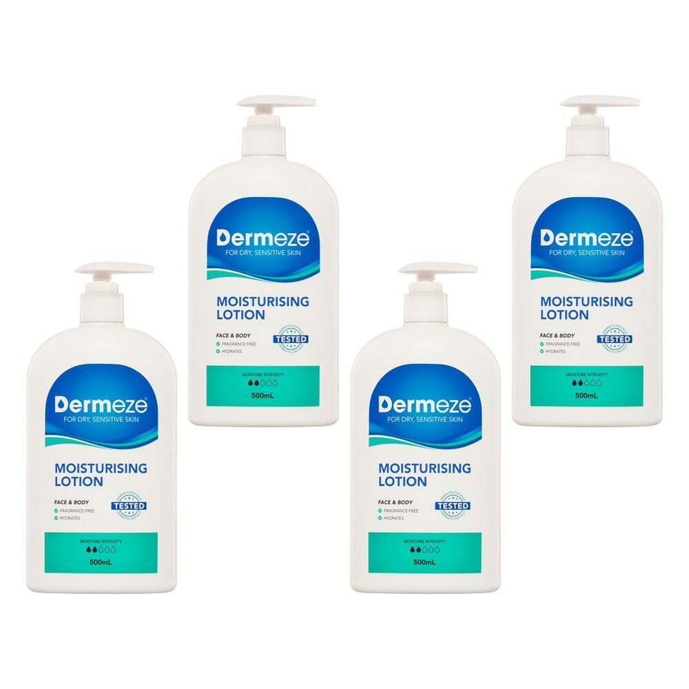 Dermeze Moisturising Lotion 500mL Pack of 4