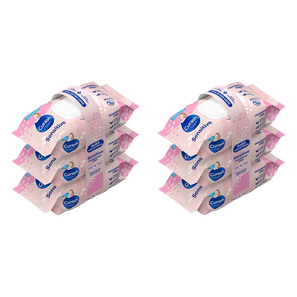 Curash Sensitive Wipes Value Pack Bundle of 2