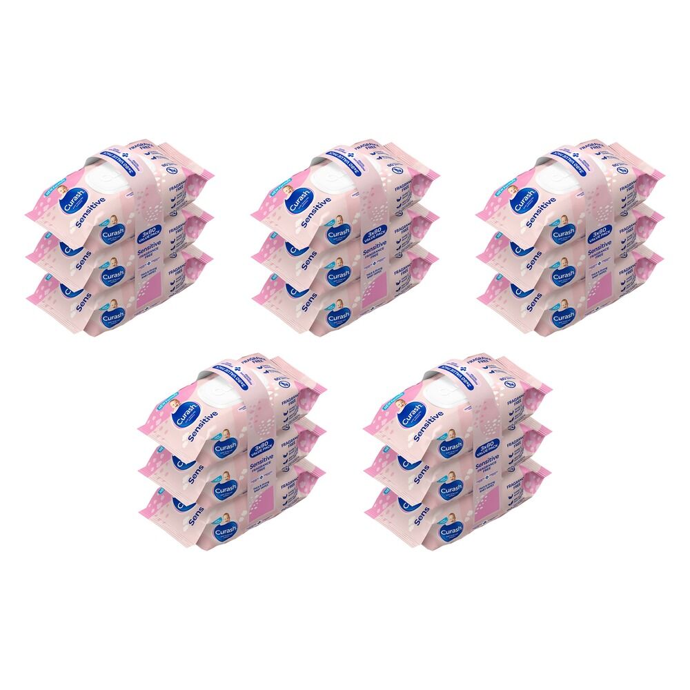 Curash Sensitive Wipes Value Pack Bundle of 5