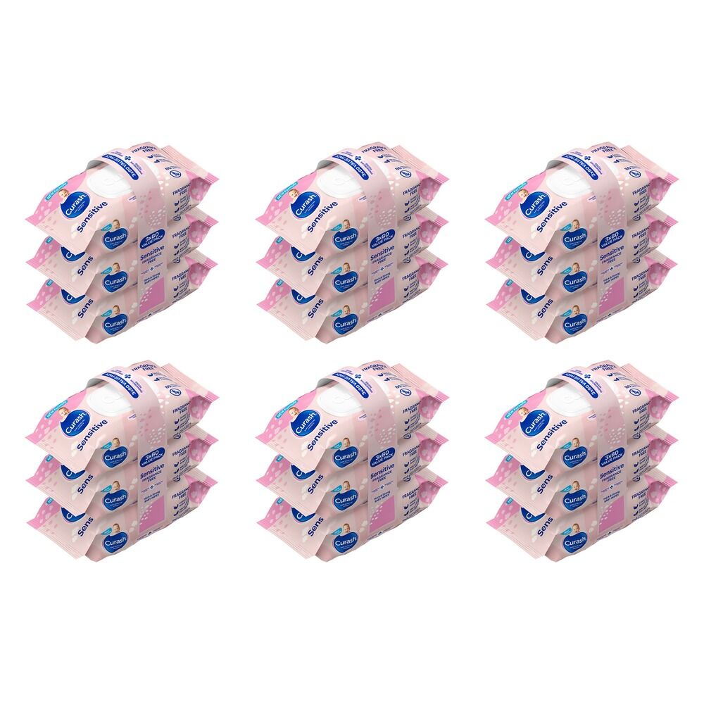 Curash Sensitive Wipes Value Pack Bundle of 6