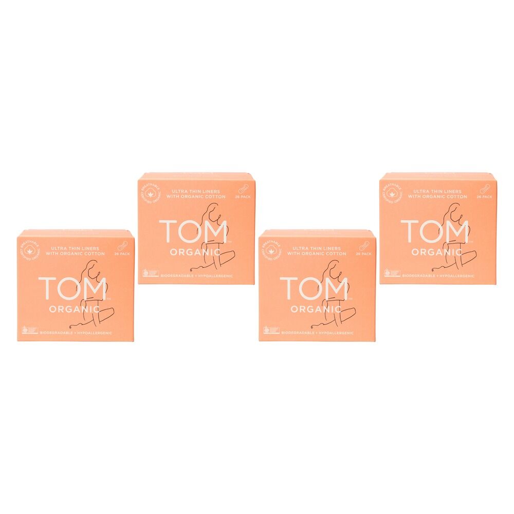 TOM Organic Ultra Thin Liners 26 Pack Bundle of 4