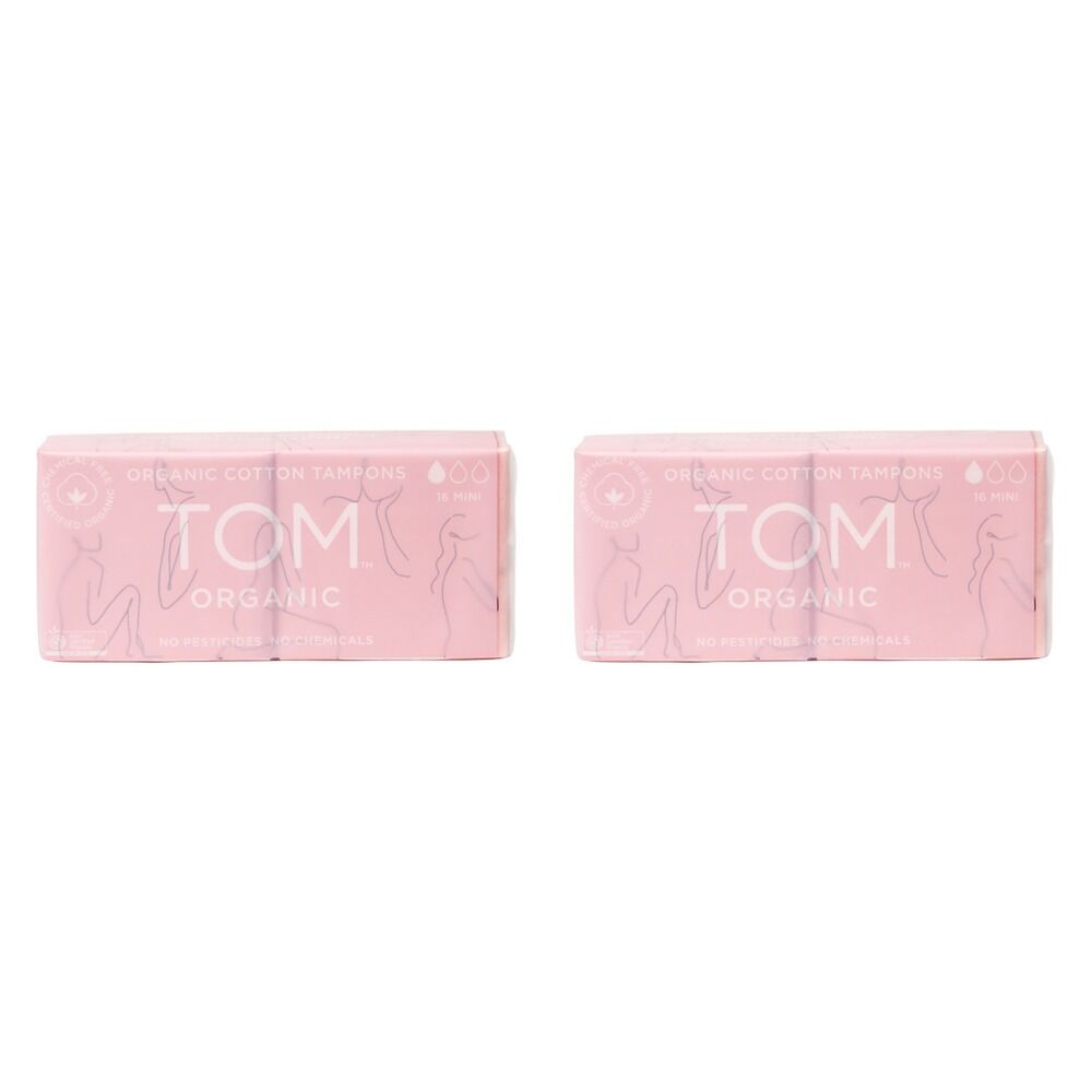 TOM Organic Mini Tampons 16 Pack Bundle of 2