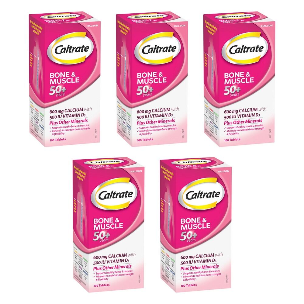 Caltrate Bone & Muscle 50+ Years 100 Tablets x 3 Bundle of 5