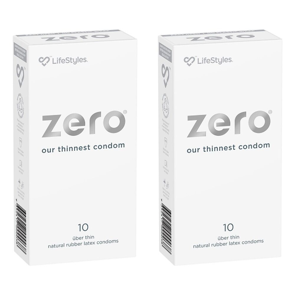 LifeStyles Zero Condoms 10 Pack Bundle of 2