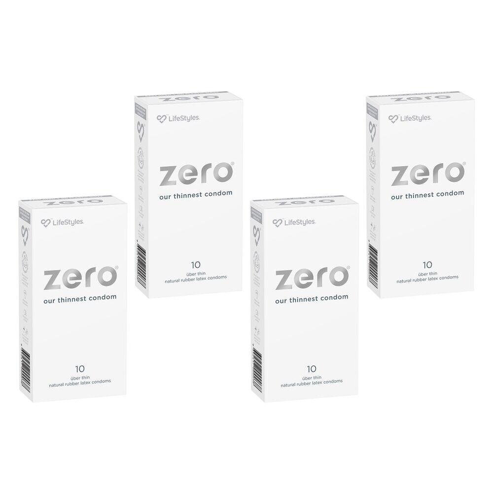 LifeStyles Zero Condoms 10 Pack Bundle of 4