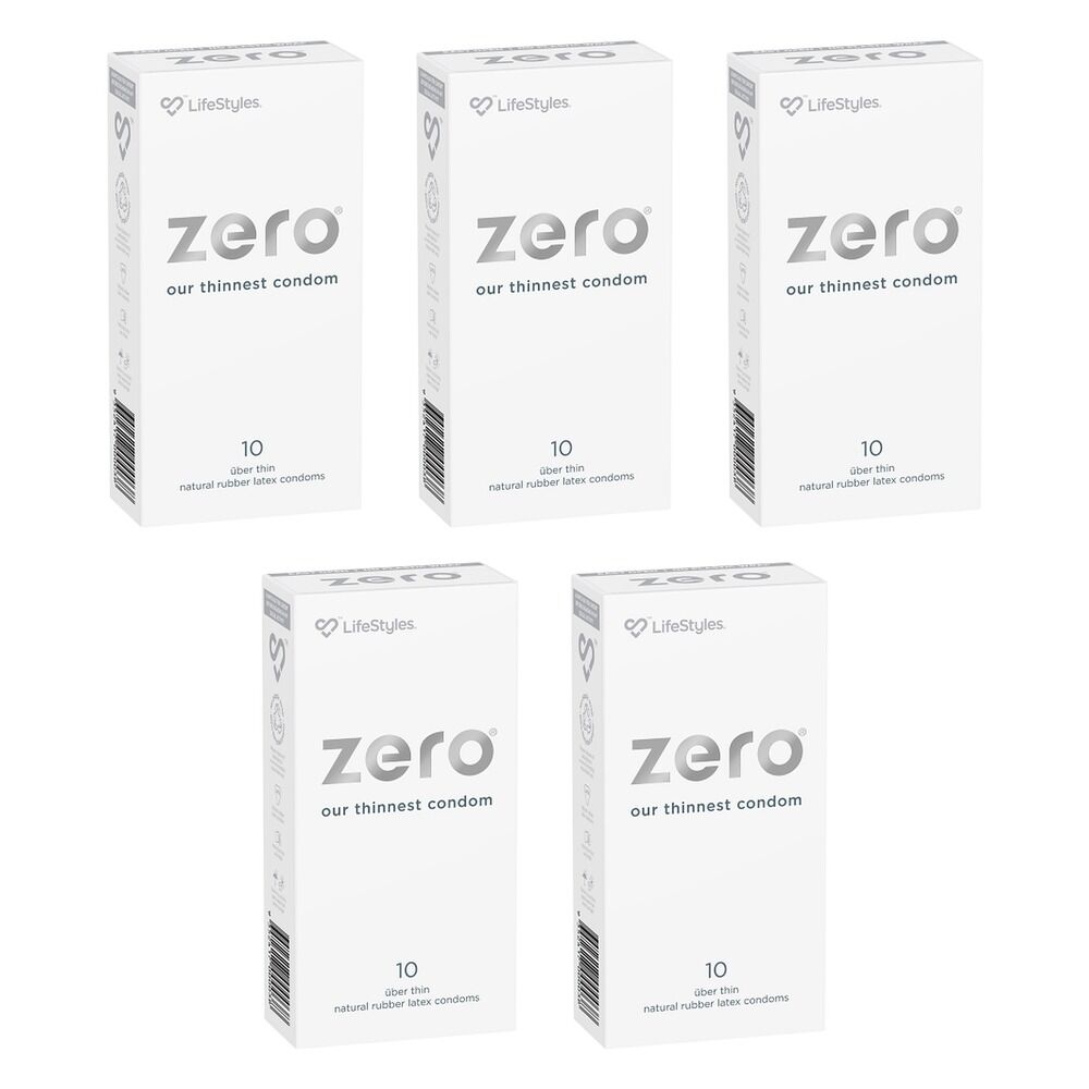 LifeStyles Zero Condoms 10 Pack Bundle of 5