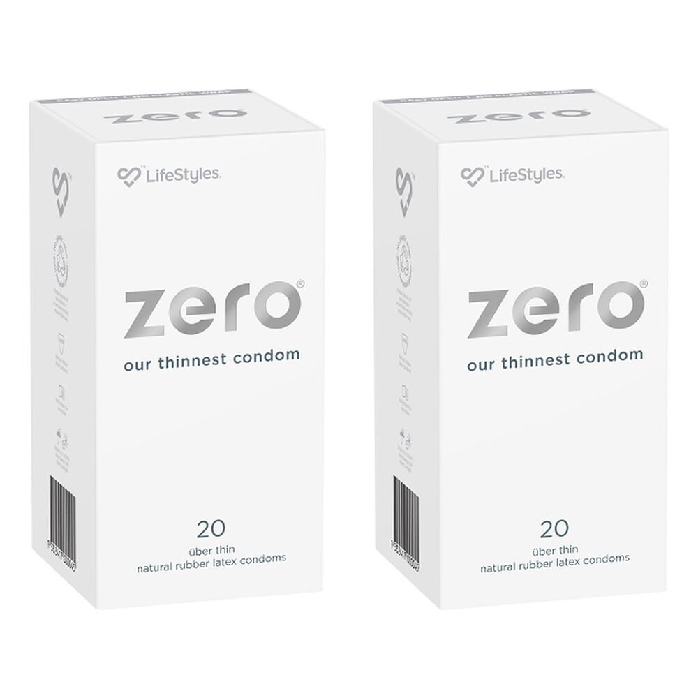 LifeStyles Zero Condoms 20 Pack Bundle of 2