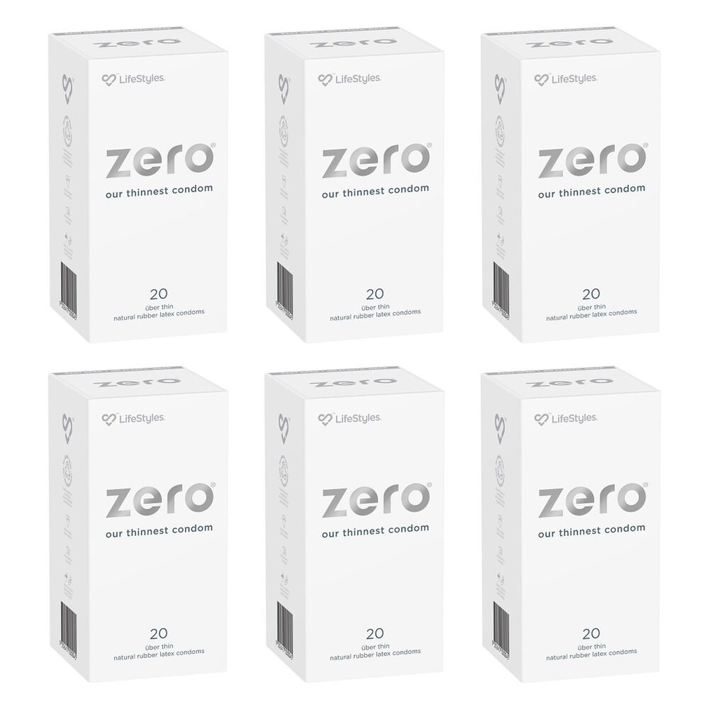 LifeStyles Zero Condoms 20 Pack Bundle of 6