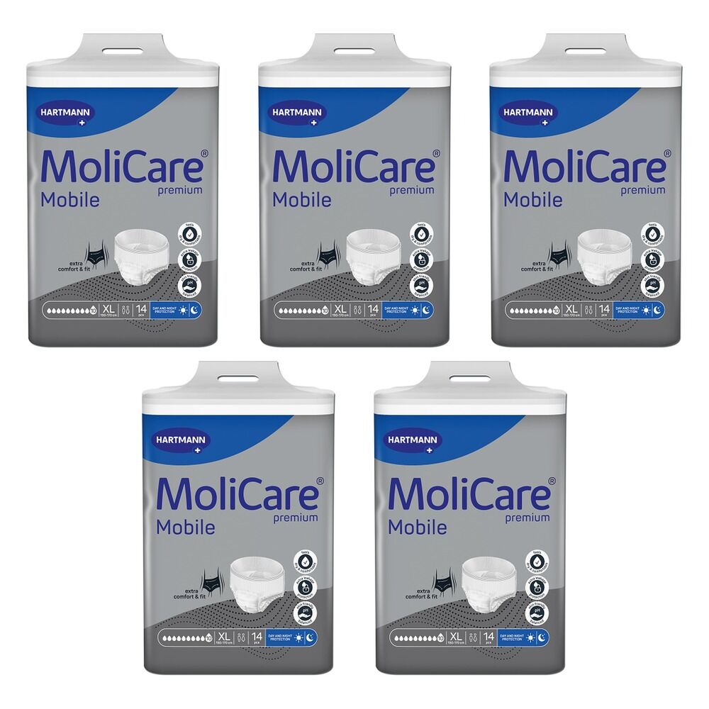 MoliCare Premium Mobile 10 Drops XL 14 Pack x 4 Bundle of 5