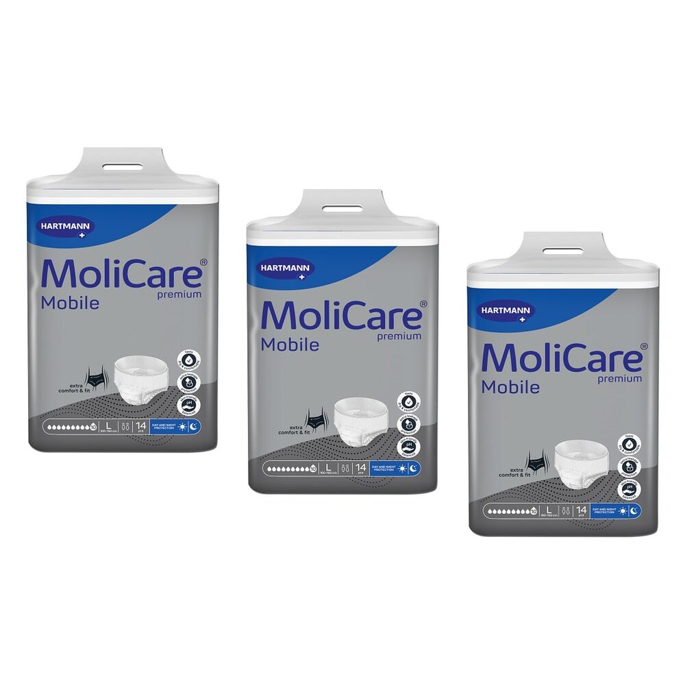MoliCare Premium Mobile 10 Drops L 14 Pack x 4 Bundle of 3