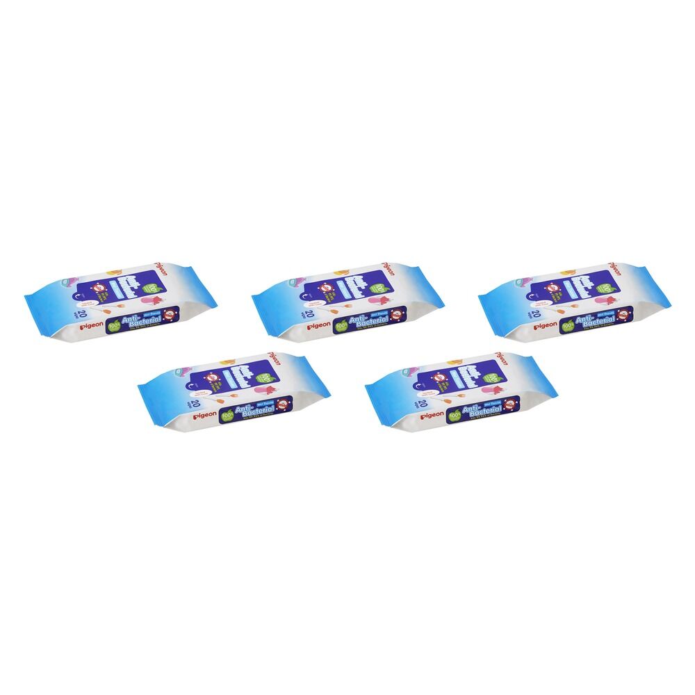 Pigeon Anti Bacterial Wipes 20 Pack Bundle of 5