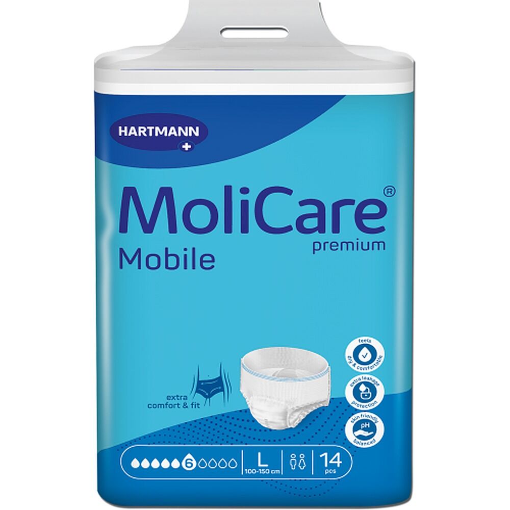 MoliCare Premium Mobile 6 Drops Incontinence Pants Size L 14 Pack x 4