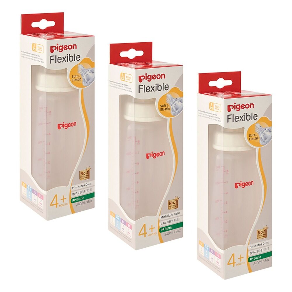 Pigeon Slim Neck PP Bottle 240mL Pack of 3