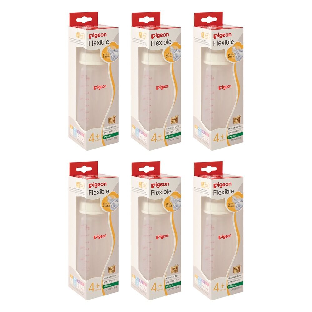 Pigeon Slim Neck PP Bottle 240mL Pack of 6