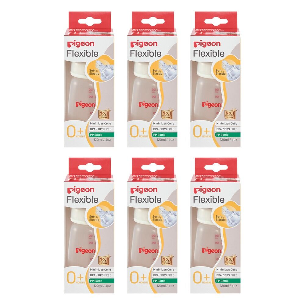 Pigeon Slim Neck PP Bottle 120mL Pack of 6