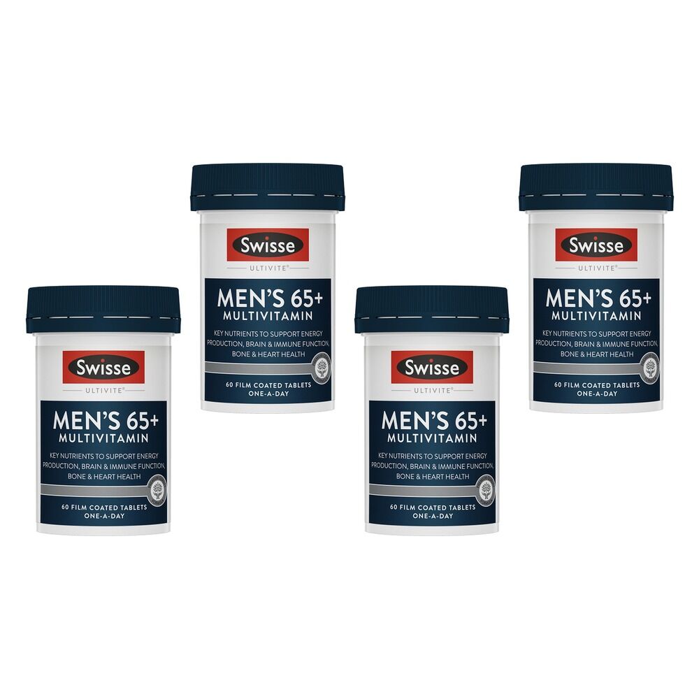 Swisse Ultivite Men's 65+ Multivitamin 60 Tablets Pack of 4