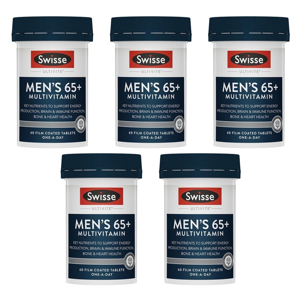 Swisse Ultivite Men's 65+ Multivitamin 60 Tablets Pack of 5
