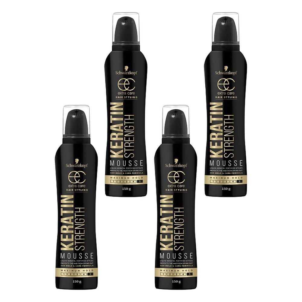 Schwarzkopf Extra Care Keratin Strength Styling Mousse 150g Pack of 4