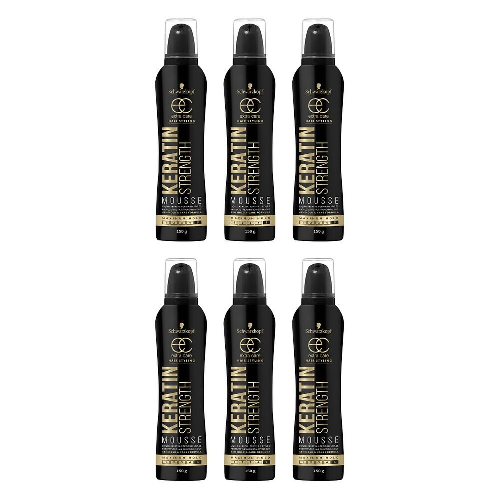 Schwarzkopf Extra Care Keratin Strength Styling Mousse 150g Pack of 6