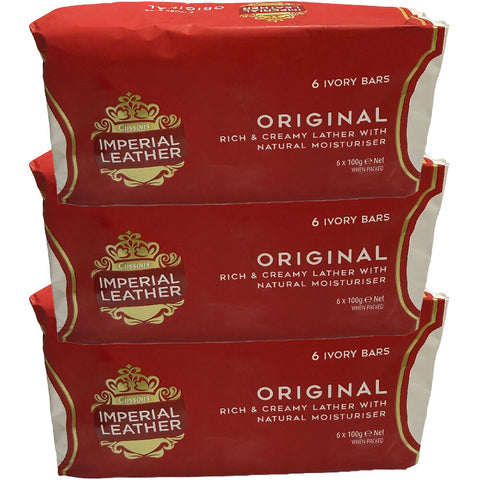 Cussons Imperial Leather Original Soap Bars 3 x 6 Pack 100g