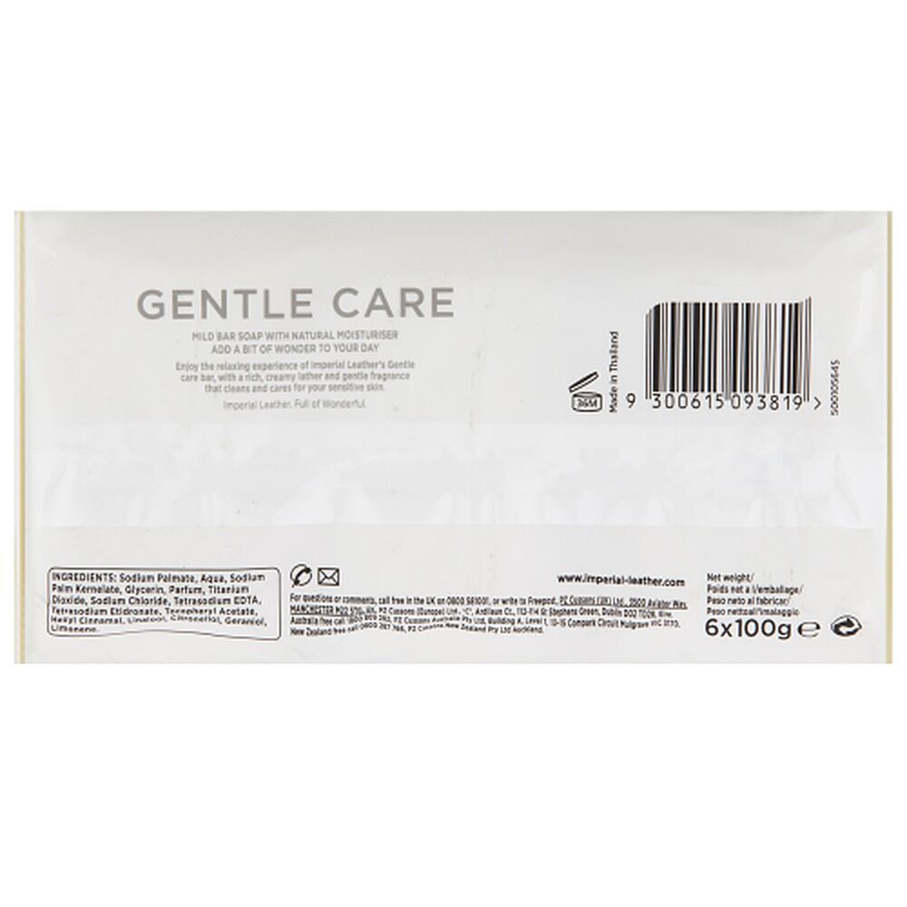 Cussons Imperial Leather Gentle Care Soap Bars 6 Pack 100g Creamy Lather x 6