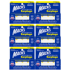 Macks Pillow Soft Silicone Putty Earplugs 2 Pair NRR 22dB Pack of 6