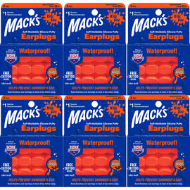 Macks Kids Waterproof Silicone Putty Earplugs 6 Pair NRR 22dB Bundle