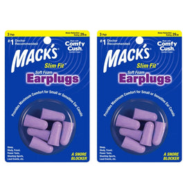 Macks Slim Fit Soft Foam Earplugs 2x 3 Pairs Noise Reduction Rating 29db