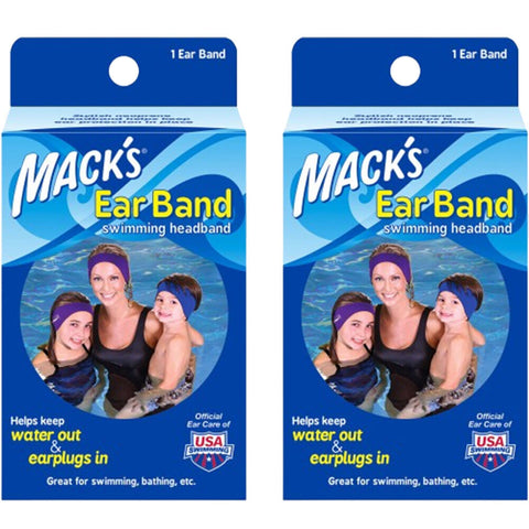 Macks Ear Band Headband Great For Swimming To Keep Water Out And Ear Buds 2x 1 Pack