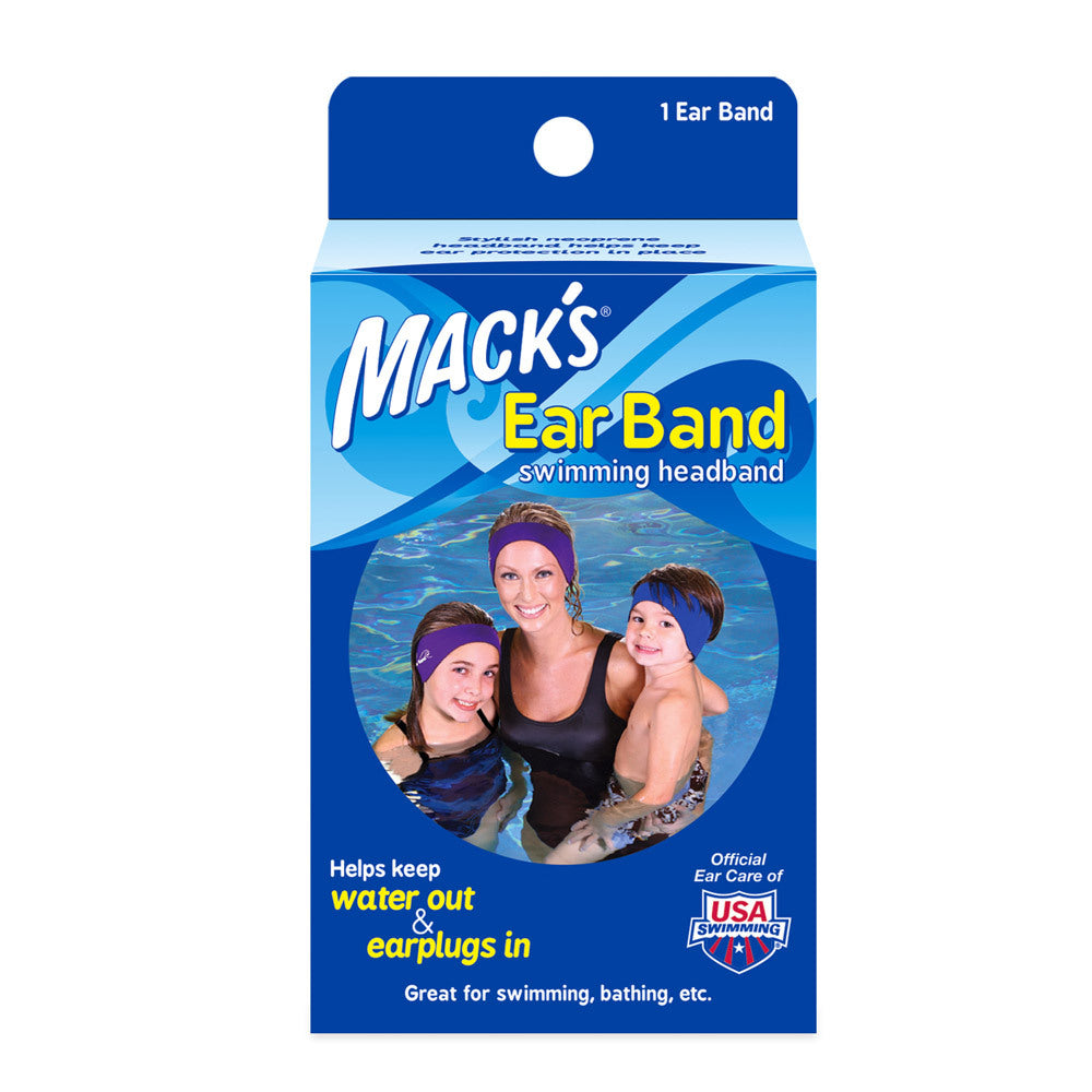 Mack's Ear Band Headband Great For Swimming To Keep Water Out And Ear Buds In