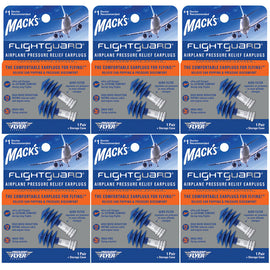 Macks Flightguard Airplane Pressure Relief Reusable Ear Plugs 6 Pack with Case