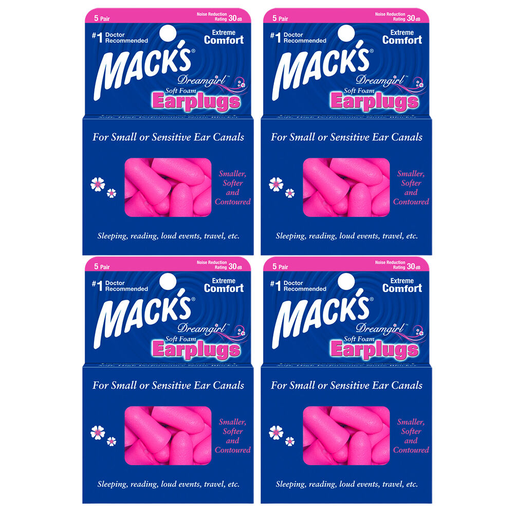 Macks Dreamgirl Soft Foam Earplugs 20 Pair Bulk Pack Comfortable Noise Reduction