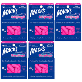 Macks Dreamgirl Soft Foam Earplugs 5 Pairs Comfortable Noise Reduction Pack