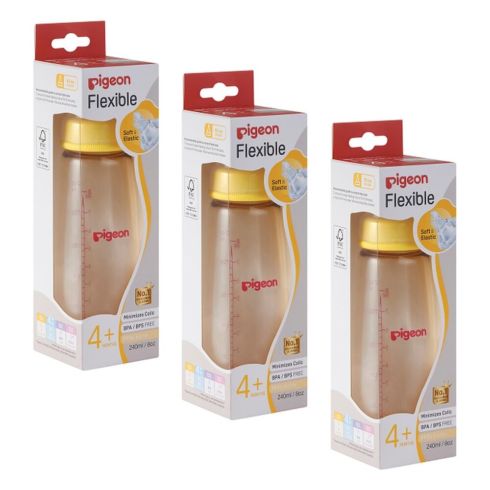 Pigeon Slim Neck PPSU Bottle 240mL Pack of 3