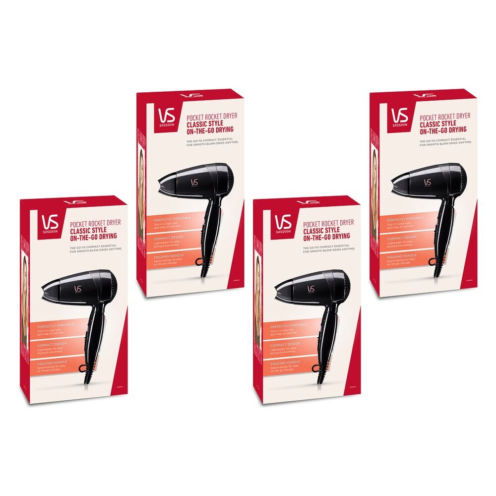 VS Sassoon Pocket Rocket Pro Hair Dryer Pack of 4