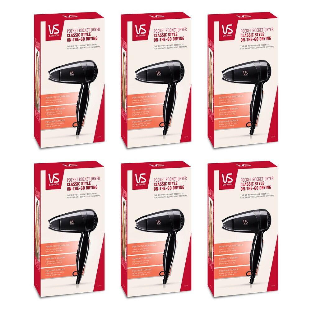 VS Sassoon Pocket Rocket Pro Hair Dryer Pack of 6