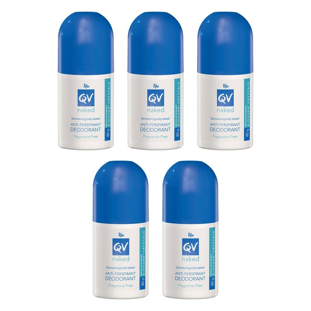 Ego QV Naked Anti-perspirant Deodorant Roll-on 80g Pack of 5