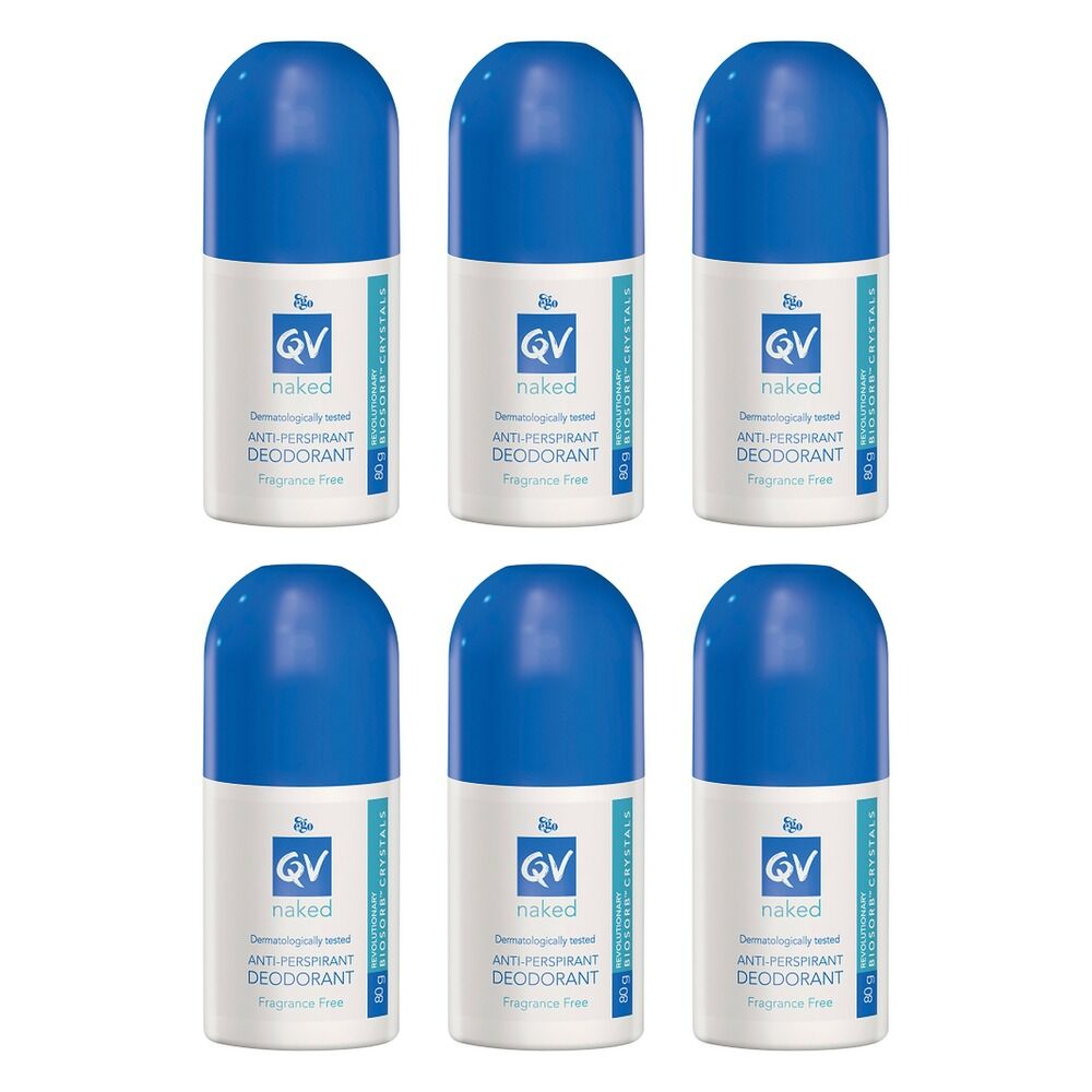 Ego QV Naked Anti-perspirant Deodorant Roll-on 80g Pack of 6