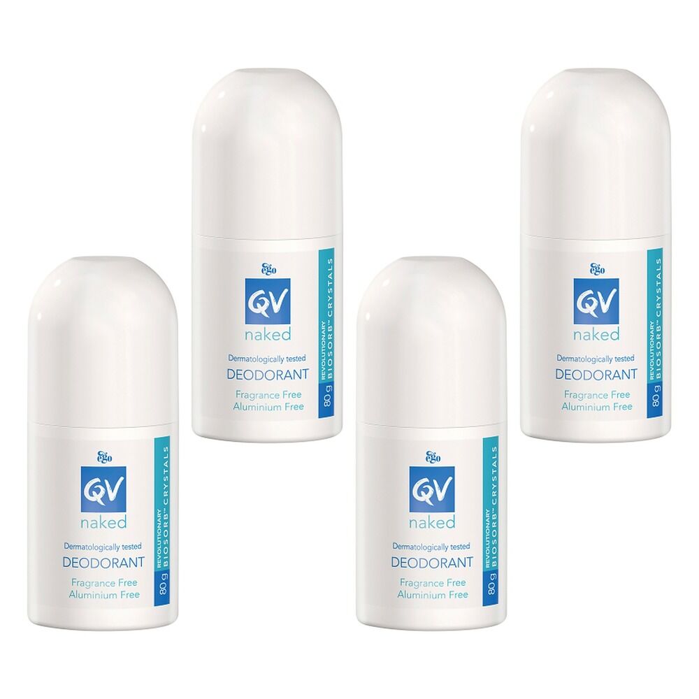 Ego QV Naked Deodorant Roll-on 80g Pack of 4