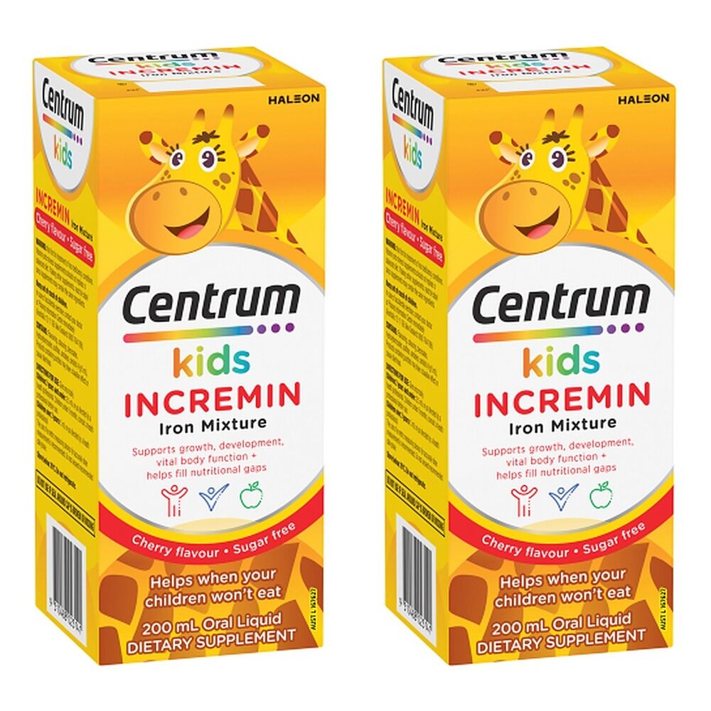 Centrum Kids Incremin Iron Mixture Cherry Flavour 200mL Pack of 2