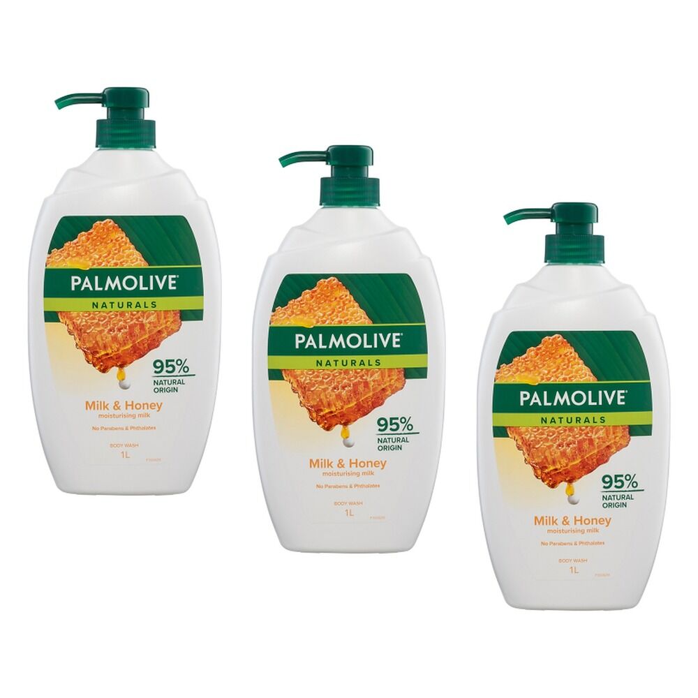 Palmolive Naturals Body Wash Milk & Honey 1L Pack of 3