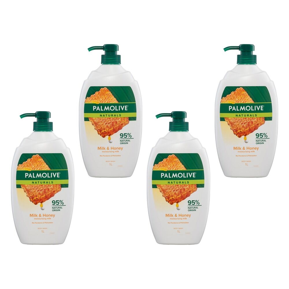 Palmolive Naturals Body Wash Milk & Honey 1L Pack of 4