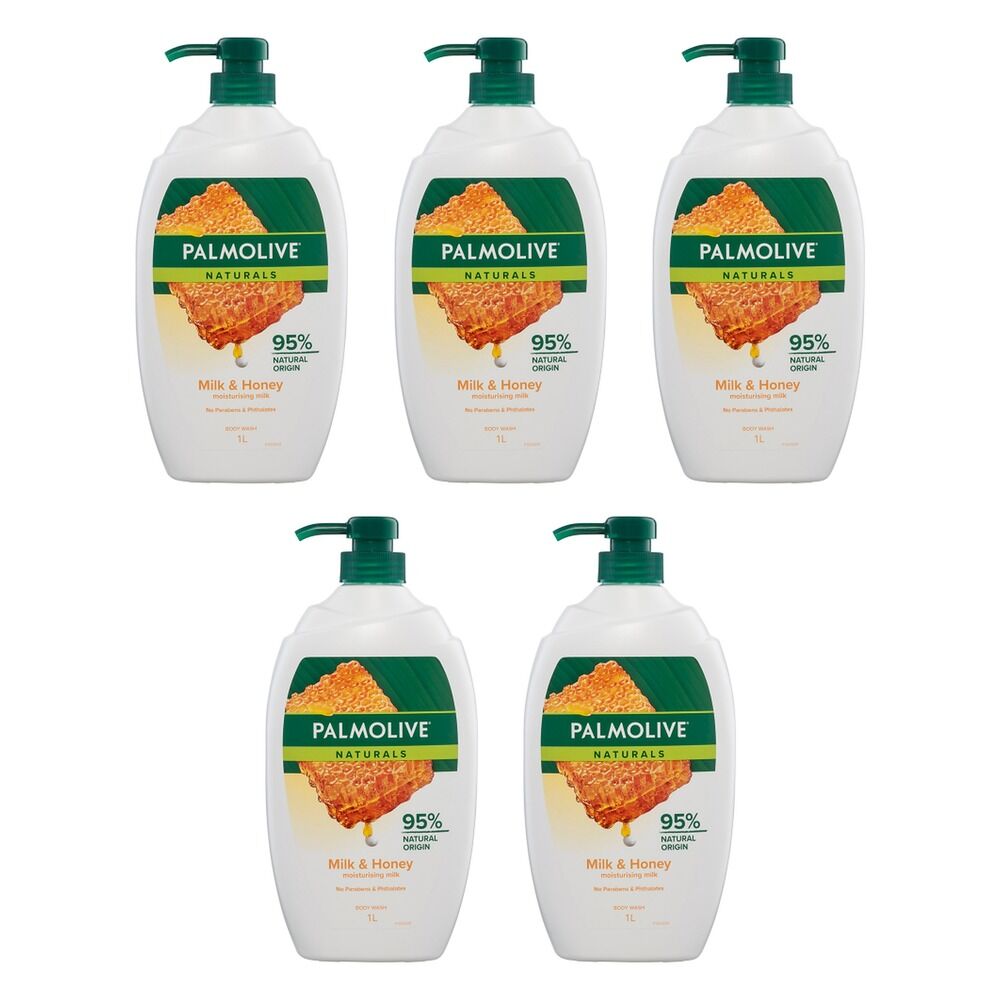 Palmolive Naturals Body Wash Milk & Honey 1L Pack of 5