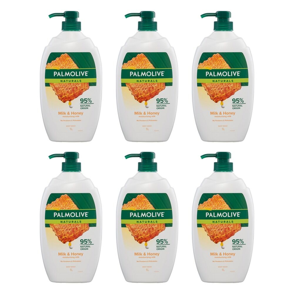 Palmolive Naturals Body Wash Milk & Honey 1L Pack of 6