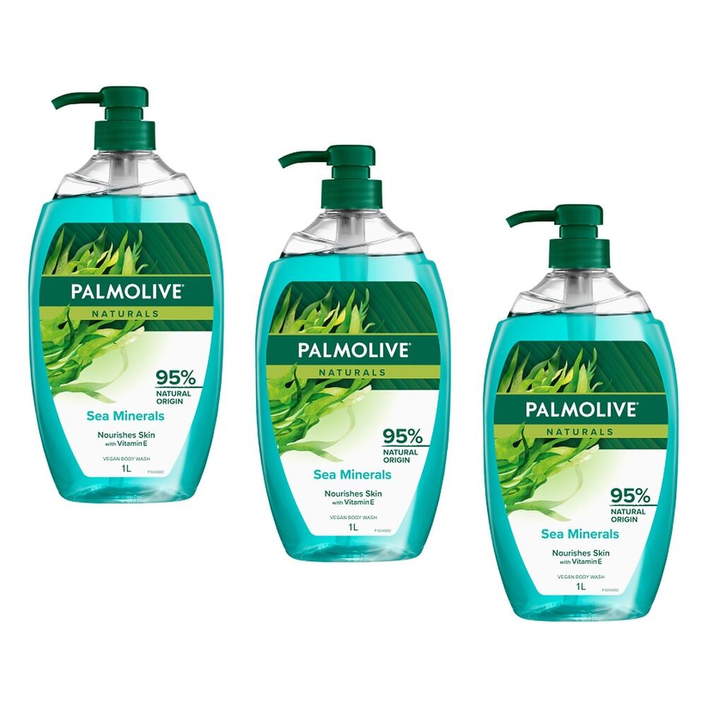 Palmolive Naturals Body Wash Sea Minerals Shower Gel 1L x 3 Bundle of 3