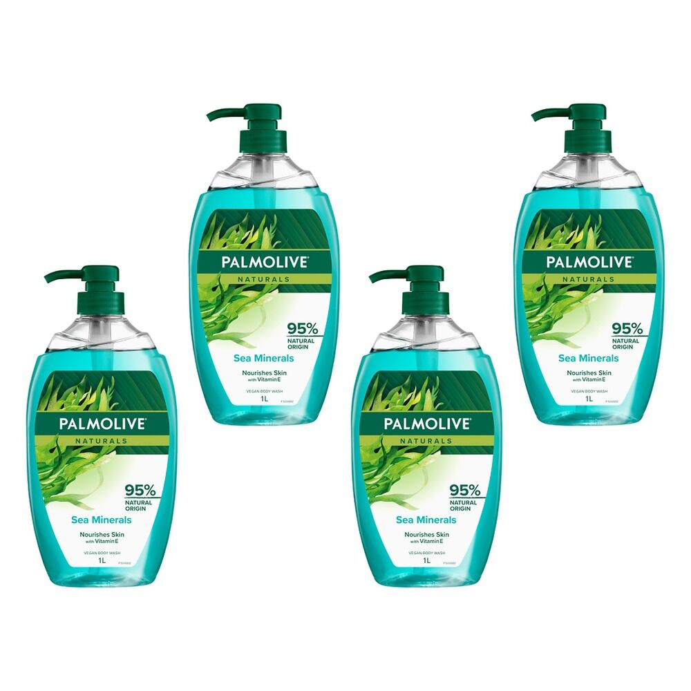 Palmolive Naturals Body Wash Sea Minerals Shower Gel 1L x 3 Bundle of 4