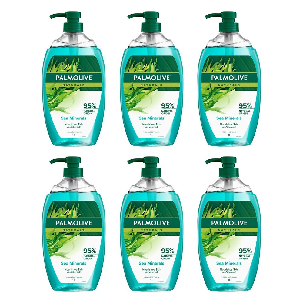 Palmolive Naturals Body Wash Sea Minerals Shower Gel 1L x 3 Bundle of 6