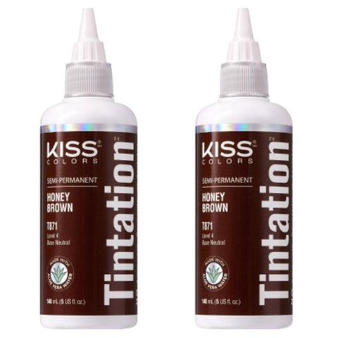 Kiss Tintation SemiPermanent Hair Colour with Aloe Vera 2x 148ml Honey Brown T871