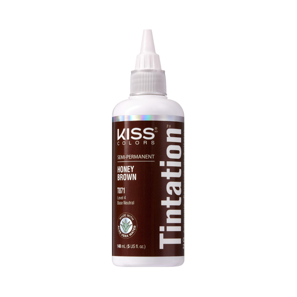 Kiss Tintation Semi-Permanent Hair Colour with Aloe Vera 148ml Honey Brown T871